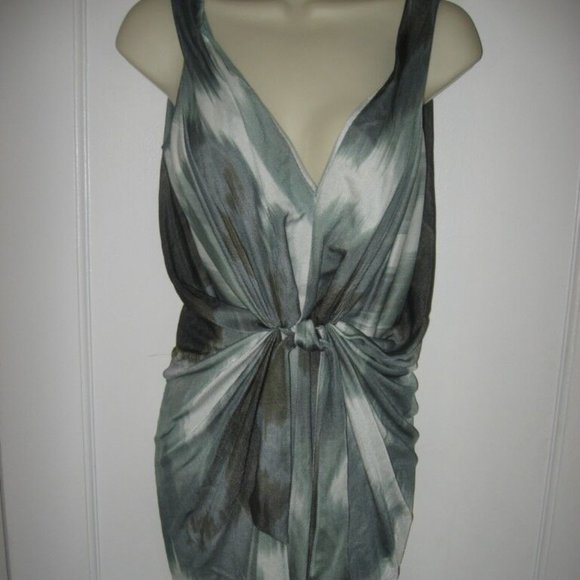 DVF Diane Von Furstenberg MILTON Draped Blurred Print Dress Grey - Picture 7 of 12